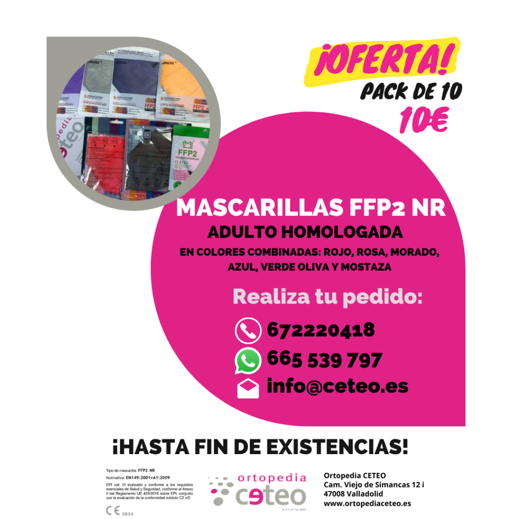 Mascarillas FFP2 de adulto homologadas de colores combinables 10€ 10 unidades